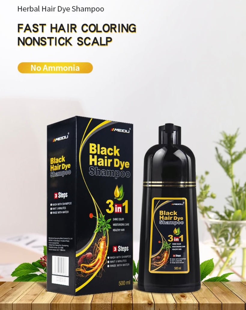 Black hair dye shampoo