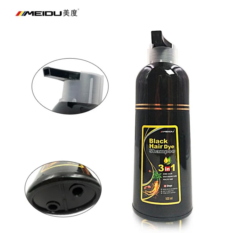 Black hair dye shampoo